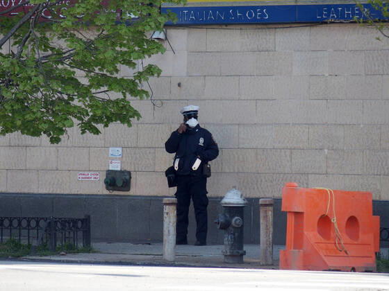 April 25, 2020, New York, New York, USA: Covid19 Pandemic New York City people discard gloves and masks, walk around Manhattan without masks, disregard social distancing New York USA - ZUMAct2_ 20200425_zaf_ct2_042 Copyright: xBrucexCotlerx
