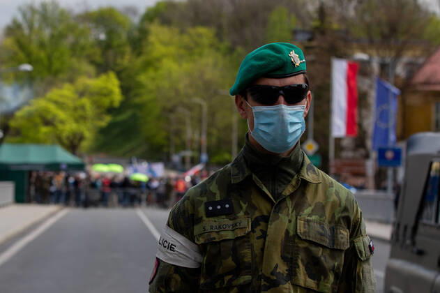 Residents of the areas along the Czech-Polish border met in the adjacent towns of Cesky Tesin and Cieszyn, situated each on the other side of the border, to protest against the border closure over covid-19 that has divided many families and barred many from commuting to work, on April 25, 2020, in Cesky Tesin, Czech Republic. (CTKxPhoto VladimirxPrycek) CTKPhotoP202004250234101 PRY 0017