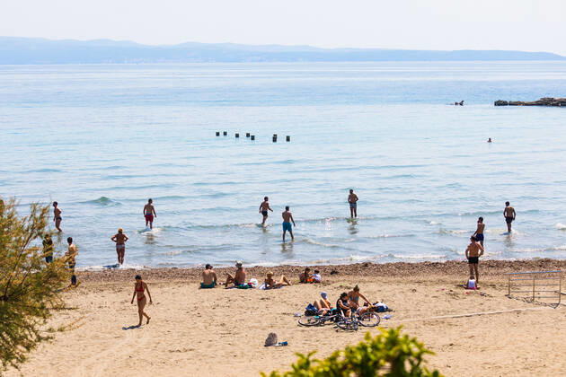 Sunny spring day at Bacvice Beach 26.04.2020., Croatia, Split - Sunny spring day at Bacvice Beach. MilanxSabic PIXSELL