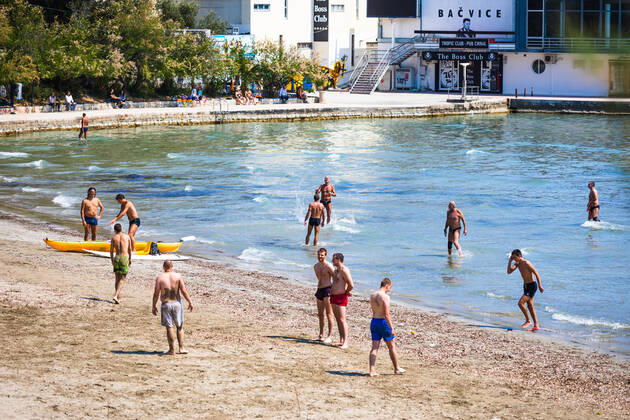Sunny spring day at Bacvice Beach 26.04.2020., Croatia, Split - Sunny spring day at Bacvice Beach. MilanxSabic PIXSELL