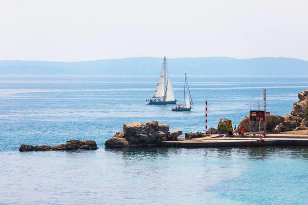 Sunny spring day at Bacvice Beach 26.04.2020., Croatia, Split - Sunny spring day at Bacvice Beach. MilanxSabic PIXSELL