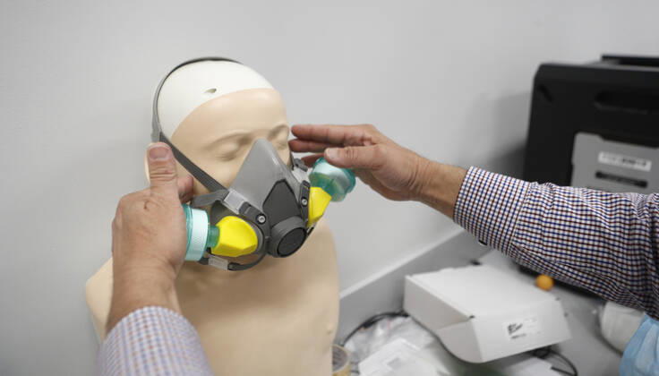 Production of face shields and face masks with 3D printer in Rzeszow Production of face shields and face masks with 3D printer in one of the public schools on April 27, 2020 in Rzeszow, Poland EN_01426474_0003 