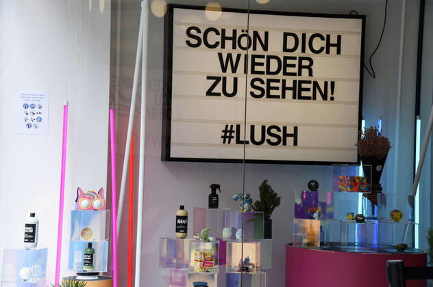 Lush - Ladenöffnungen nach Lockerung der Corona-Beschränkungen. München, 27.04.2020