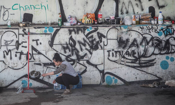 April 28, 2020: 28 April 2020 (Malaga) homeless and homeless people are living and settling under bridges due to the Coronavirus crisis in Malaga in extreme poverty - ZUMAc161 20200428_zap_c161_058 Copyright: xLorenzoxCarnerox