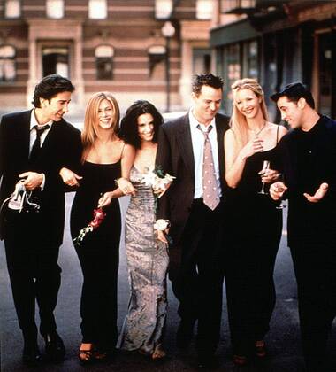 FRIENDS, David Schwimmer, Jennifer Aniston, Courteney Cox, Matthew Perry, Lisa Kudrow, Matt Le Blanc, 2001-02 season, series running 1994-current Courtesy Everett Collection !ACHTUNG AUFNAHMEDATUM GESCHÃ„TZT! PUBLICATIONXNOTxINxCANxCHNxFRAxITAxJPNxNORxPOLxRUSxESPxUKxUSA Copyright: xCourtesyxEverettxCollectionx TSDFRIE EC041