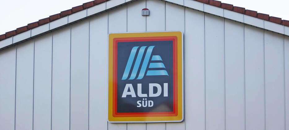 xmohx, Wirtschaft Einzelhandel, emwir , v.l. Logo, Schriftzug, Werbung Aldi Süd Saarland