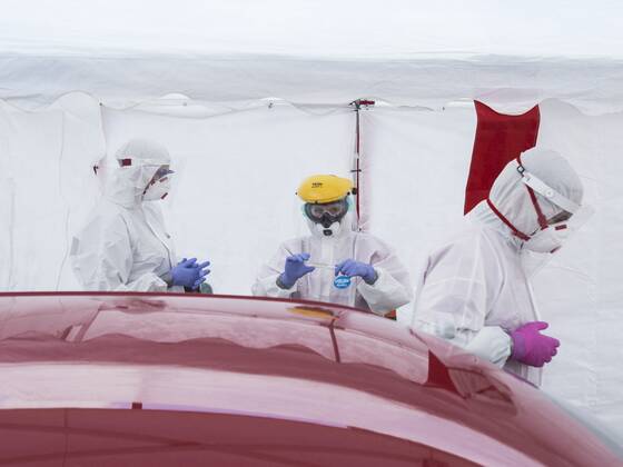 Drive & Go-Thru mobile tent for testing for the coronavirus as a part of the action Keep safe the Medics in Wroclaw Drive & Go-Thru mobile tent for testing for the coronavirus as a part of the action Keep safe the Medics provide free of charge tests for medics on May 12, 2020 in Wroclaw, Poland. There is also a possibility of making commercial tests for all those who want to get tested EN_01428357_0030