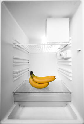 leer,banane,kühlschrank