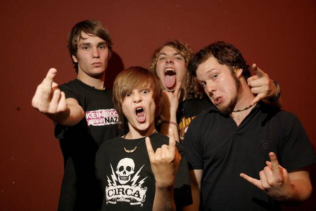 12 Fotoshooting: Die Killerpilze, im Backstage vor ihrem Konzert im berliner Silverwings, Punkrock, Tenniepunk, Deutschrock Berlin Deutschland, germany Copyright: xPOP-EYE Nassx 00107213_00107213