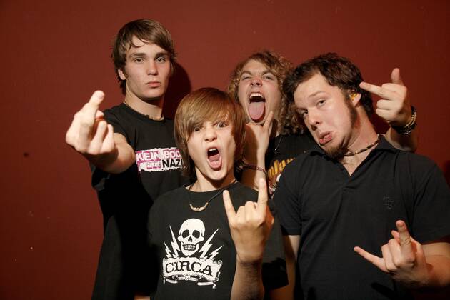 12 Fotoshooting: Die Killerpilze, im Backstage vor ihrem Konzert im berliner Silverwings, Punkrock, Tenniepunk, Deutschrock Berlin Deutschland, germany Copyright: xPOP-EYE Nassx 00107215_00107215