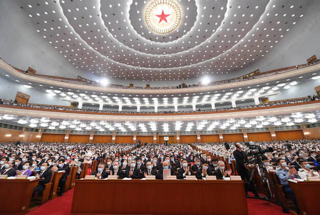 Bilder des Jahres 2020, News 05 Mai News Themen der Woche KW21 (200522) -- BEIJING, May 22, 2020 -- The third session of the 13th National People s Congress (NPC) opens at the Great Hall of the People in Beijing, capital of China, May 22, 2020. ) (TWO SESSIONS)CHINA-BEIJING-NPC-ANNUAL SESSION-OPENING (CN) ShenxHong 