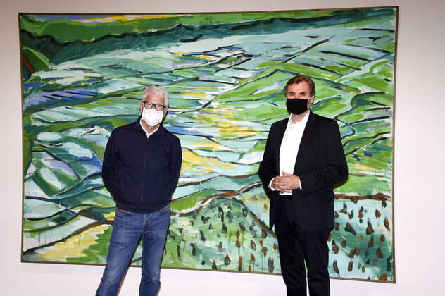 Bilder des Jahres 2020, Entertainment 06 Juni Entertainment Themen der Woche KW24 Bernd Zimmer und Wolfgang Jahn bei der Vernissage zur Ausstellung Terranaut. Malerei - Die Idee Stoa169 in der Galerie Jahn Pfefferle. München, 10.06.2020