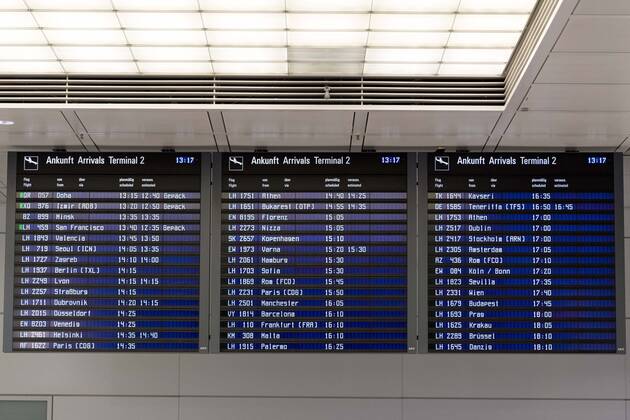 Auswirkungen Corona Flughafen München Im Bild Anzeigetafel Ankünfte ab Nachmittag Terminal 2 T2. München Flughafen München Bayer Deutschland Copyright: Passion2Press MarkusxFischerx