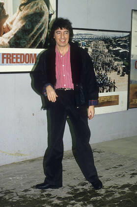 Bill Wyman (The Rolling Stones) bei der Gala-Premiere des Dokumentarfilms Chuck Berry Hail! Hail! Rock n Roll im Empire Leicester Square. London, 17.02.1988