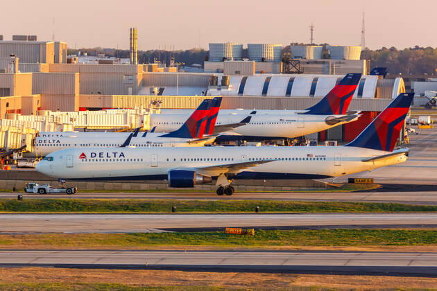 Atlanta, Vereinigte Staaten, 2. April 2019: Ein Boeing 767, 400ER Flugzeug der Delta Air Lines mit dem Kennzeichen N829MH auf dem Flughafen Atlanta (ATL) in den Vereinigten Staaten.
