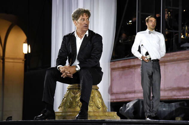 Bilder des Jahres 2020, Entertainment 07 Juli Tobias Moretti bei der Fotoprobe zum Theaterstück Jedermann - Das Spiel vom Sterben des reichen Mannes bei den Salzburger Festspielen 2020 auf dem Domplatz. Salzburg, 29.07.2020