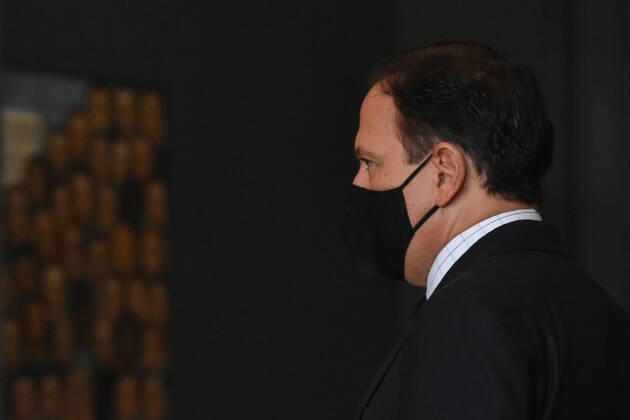 SÃO PAULO, SP - 31.07.2020: COLETIVA DE IMPRENSA JOÃO DORIA COVID19 - João Doria, (PSDB) Governor of São Paulo, during a press conference on measures to combat the Coronavirus, (COVID-19) this Friday, (31) at the Palácio dos Bandeirantes. During the press conference, Governor João Doria (PSDB) spoke about the invitation he received from President Jair Bolsonaro, (Without a Party) to visit the Ribeira Valley, and about the Coronavirus vaccine (COVID-19). x1943946x RobertoxCasimiro