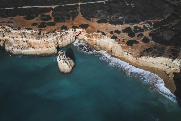 Algarve Beach from aerial view Portugal, Faro District, Porches CR_NEAN200722B-448816-01