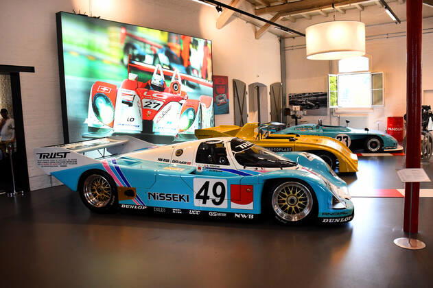 Schweiz, Romanshorn, 12.08.2020 Die autobau erlebniswelt ist ein aussergewoehnliches Automuseum in der Schweiz. Die einzigartige Sammlung des Schweizer Rennfahrers Fredy Lienhard fokussirt sich auf Sportwagen und zeigt rund 90 von weit mehr als 100 vorhandenen Fahrzeugen. Foto: Blick in die Ausstellung Das Automuseum autobau erlebniswelt in der Schweiz