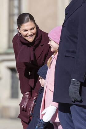 Crown Princess Victoria, Prince Oscar, Princess Estelle Crown Princess Victorias name day celebration in the inner courtyard of Stockholm Castle 2019 03 12 c Johan Jeppsson TT Stockholm Sweden Royal Palace Sweden x2551x, Copyright: xJohanxJeppsson TTx Kronprinsessan Victorias namnsdag
