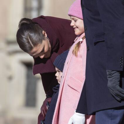 Crown Princess Victoria, Prince Oscar, Princess Estelle Crown Princess Victorias name day celebration in the inner courtyard of Stockholm Castle 2019 03 12 c Johan Jeppsson TT Stockholm Sweden Royal Palace Sweden x2551x, Copyright: xJohanxJeppsson TTx Kronprinsessan Victorias namnsdag
