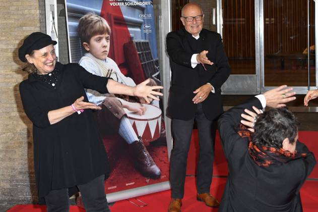 Katharina Thalbach, Volker Schlöndorff und David Bennent bei der Premiere des 4K restaurierten Kinofilms Die Blechtrommel im Kino International. Berlin, 30.08.2020