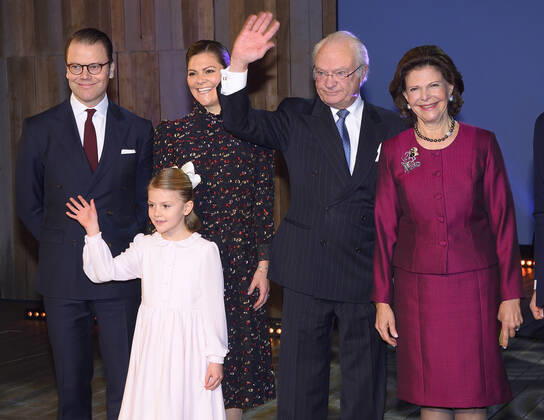 Prince Daniel, Crown Princess Victoria, Princess Estelle, King Carl XVI Gustaf, Queen Silvia Seminarium on the occasion of the Queens 75th birthday, Oscar Theater, Stockholm, 2018 12 18 c Karin Törnblom IBL Stockholm Sweden x2377x, Copyright: xKarinxTörnblom TTx Seminarium med anledning av Drottningens 75-arsdag