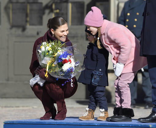 Crown Princess Victoria, Prince Oscar, Princess Estelle Crown Princess Victorias name day celebration in the inner courtyard of Stockholm Castle 2019 03 12 c Karin Törnblom TT Stockholm Sweden Royal Palace Sweden x2377x, Copyright: xKarinxTörnblom TTx Kronprinsessan Victorias namnsdag