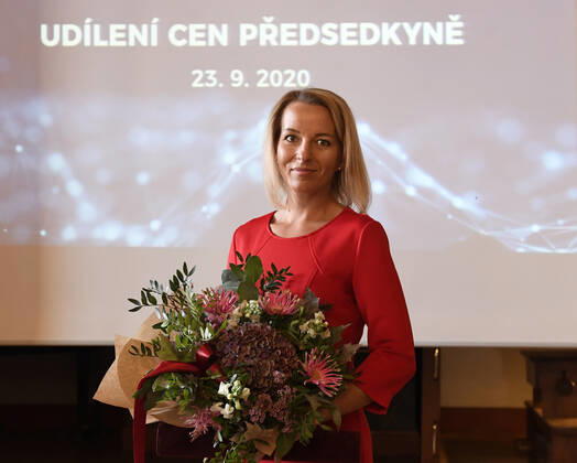 Five Czech scientists, on the photo geneticist Terezie Mandakova, have received the Czech Science Foundation (GACR) award for outstanding results achieved within projects funded by GACR and focused on basic research, awarded by Foundation chairwoman Alice Valkarova in Prague, Czech Republic, today, on Wednesday, September 23, 2020. (CTKxPhoto MichalxKrumphanzl) CTKPhotoP202009230738801 kru 8