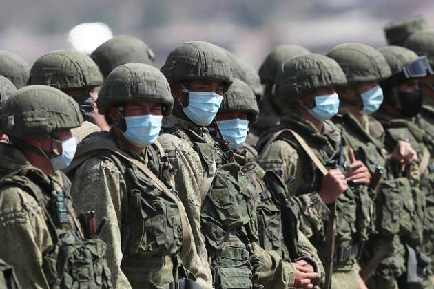 Bilder des Jahres 2020, News 09 September News Themen der Woche KW39 News Bilder des Tages ALAGYAZ, ARMENIA - SEPTEMBER 24, 2020: Servicemen from Armenia and Russia s Southern Military District take part in the Kavkaz-2020 Caucasus 2020 military exercise at the Alagyaz training ground. Over 1,500 servicemen and 300 units of equipment from Armenia are involved in the drills. Vagram Bagdasaryan Photolure TASS  TS0E8360