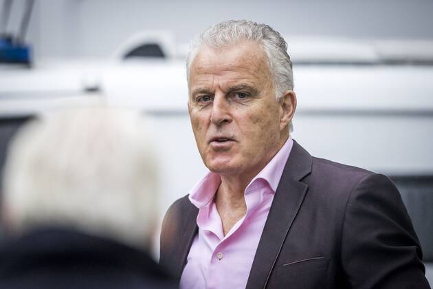 MAASTRICHT - Peter R. de Vries komt aan bij de rechtbank voorafgaand aan de inhoudelijke behandeling van de rechtszaak tegen Jos B., die wordt verdacht van het ontvoeren, misbruiken en doden van Nicky Verstappen. ANP MARCEL VAN HOORN Copyright: xHollandsexHoogtex xxANPx x423348606x