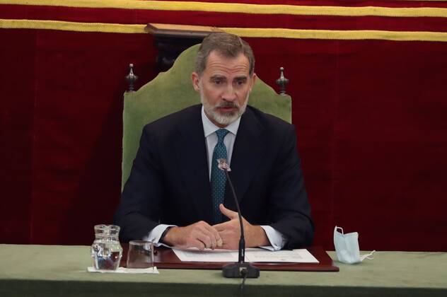 Spain s King Felipe chairs the handing ceremony of the Medal of Echegaray held at the headquarters of the Spanish Royal Academy of Sciences, in Madrid, central Spain, 11 November 2020. Handing ceremony of the Medal of Echegaray !ACHTUNG: NUR REDAKTIONELLE NUTZUNG!  Copyright: xJuanJoxMartinx GRAF8098 20201111-637407221862271637