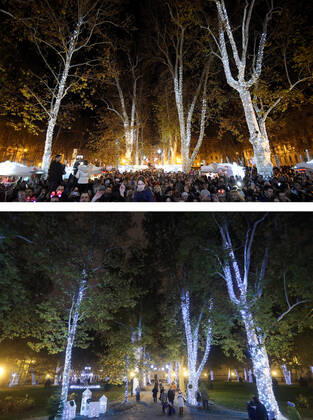 PXL_Combo of last year s and this year s Advent in Zagreb Combo of last year s and this year s Advent in Zagreb, Croatia on November 29, 2020. LukaxStanzl PIXSELL