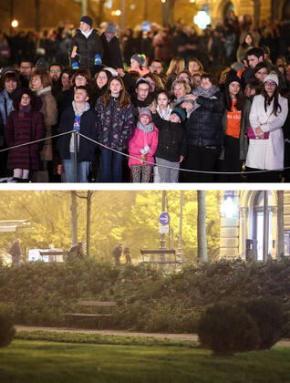 PXL_Combo of last year s and this year s Advent in Zagreb Combo of last year s and this year s Advent in Zagreb, Croatia on November 29, 2020. LukaxStanzl PIXSELL