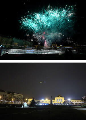 PXL_Combo of last year s and this year s Advent in Zagreb Combo of last year s and this year s Advent in Zagreb, Croatia on November 29, 2020. LukaxStanzl PIXSELL
