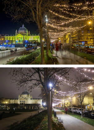 PXL_Combo of last year s and this year s Advent in Zagreb Combo of last year s and this year s Advent in Zagreb, Croatia on November 29, 2020. LukaxStanzl PIXSELL