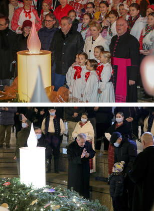 PXL_Combo of last year s and this year s Advent in Zagreb Combo of last year s and this year s Advent in Zagreb, Croatia on November 29, 2020. LukaxStanzl PIXSELL