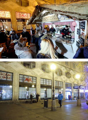 PXL_Combo of last year s and this year s Advent in Zagreb Combo of last year s and this year s Advent in Zagreb, Croatia on November 29, 2020. LukaxStanzl PIXSELL