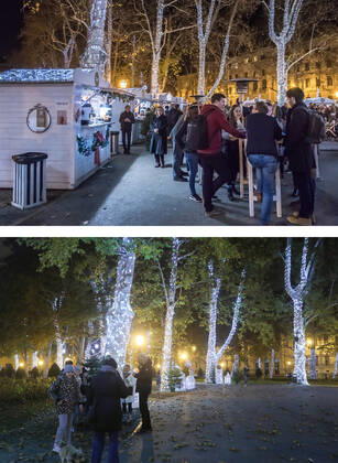 PXL_Combo of last year s and this year s Advent in Zagreb Combo of last year s and this year s Advent in Zagreb, Croatia on November 29, 2020. LukaxStanzl PIXSELL