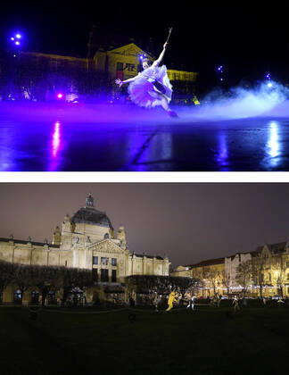 PXL_Combo of last year s and this year s Advent in Zagreb Combo of last year s and this year s Advent in Zagreb, Croatia on November 29, 2020. LukaxStanzl PIXSELL