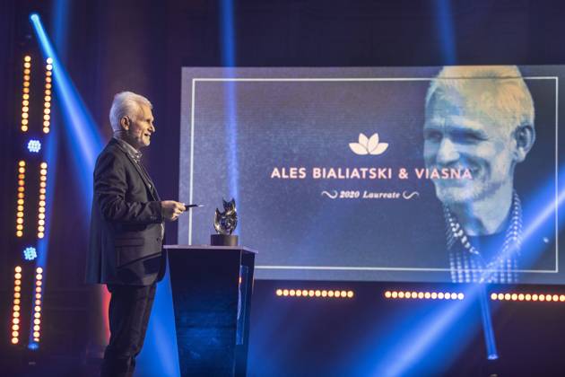 STOCKHOLM 20201203 Democracy activist Ales Bialiatski and the human rights organization Vjasna Belarus received the 2020 Right Livelihood Award on Thursday Dec 3, 2020 He was the only one of four prize winners to be present in Stockholm for the digital award ceremony Photo Anders Wiklund TT kod 10040 SWEDEN OUT Stockholm Sweden x10040x,  Copyright: xAndersxWiklund TTx RIGHT LIVELHOOD AWARD