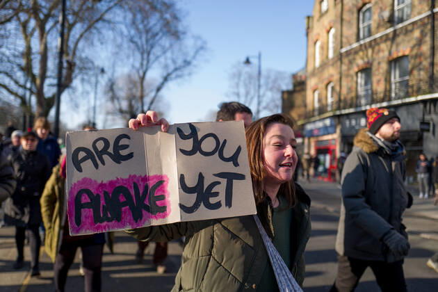 January 9, 2021, London, UK: Metropolitan police officers swarmed Clapham Common in on Saturday after anti-lockdown protesters gathered in the area. Group of demonstrators chanting Ã¢â‚¬oetake your freedom backÃ¢â‚¬Â walked along the high street. Few demonstrators was arrested by Metropolitan Police officers. England s third national lockdown has legally come into force last week. The lockdown means people are able to leave their homes for limited reasons, with measures expected to stay in place until mid-February. London UK - ZUMAg173 20210109_zap_g173_020 Copyright: xVelarxGrantx