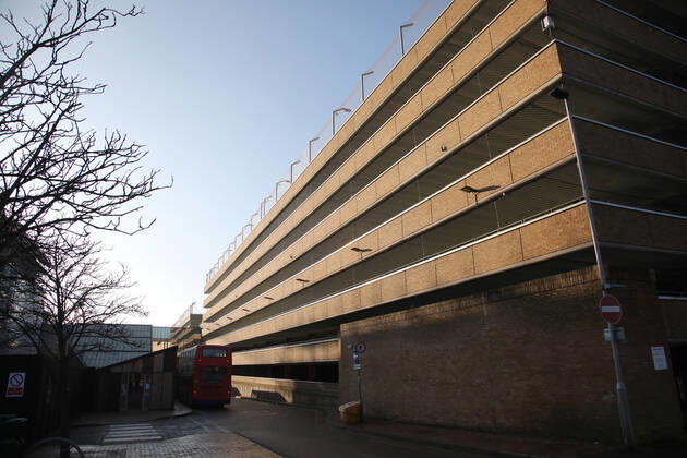 The Queensgate Shopping Centre car parks (right), are all closed on the first weekend of Lockdown Three , in Peterborough, Cambridgeshire. Again, people are not allowed to leave home except for minimal food shopping, medical treatment, exercise - once a day, and essential work.
