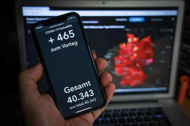News Bilder des Tages Coronavirus in Deutschland - Covid-19-Dashboard des Robert Koch-Institut 10.01.2021: Robert Koch-Institut: COVID-19-Todesfälle 40.343. Zugang um 465 gegenüber dem Vortag.