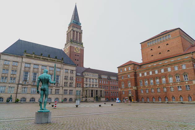 News Bilder des Tages Kieler Innenstadt während des Corona-Lockdowns im Januar 2021 weitgehend leere Straßen -;Kieler Innenstadt während des Corona-Lockdowns im Januar 2021 weitgehend leere Straßen -, Kiel Schleswig-Holstein Deutschland Innenstadt