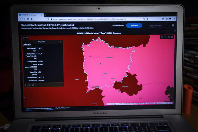 Coronavirus in Deutschland - Covid-19-Dashboard des Robert Koch-Institut DEU, Deutschland, Sachsen, Landkreis Meißen 11.01.2021: Die 7-Tage-Inzidenz (Fälle letzte 7 Tage 100.000 EW) beträgt 546,9