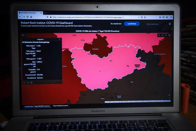 Coronavirus in Deutschland - Covid-19-Dashboard des Robert Koch-Institut DEU, Deutschland, Sachsen, Landkreis Sächsische Schweiz-Osterzgebirge 11.01.2021: Die 7-Tage-Inzidenz (Fälle letzte 7 Tage 100.000 EW) beträgt 500,8