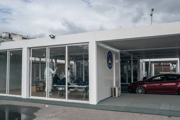 Sicily, Messina, the screening campaign and the procedures for carrying out swabs to monitor the progress of infections. both citizens and those passing through the island are subjected to the test. Editorial Usage Only  Copyright: xFRANCESCOxALGERIx xIPAx