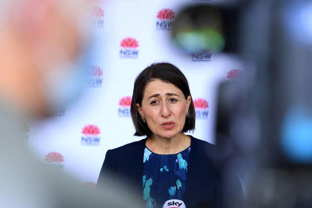 GLADYS BEREJIKLIAN COVID19 PRESSER, NSW Premier Gladys Berejiklian addresses media during a COVID-19 update press conference in Sydney, Tuesday, January 12, 2021. ( NO ARCHIVING, EDITORIAL USE ONLY, NO USE IN BOOKS WITHOUT CONSENT SYDNEY NSW AUSTRALIA  Copyright: xDANxHIMBRECHTSx 20210112001513152247