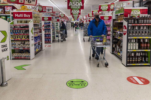 January 11, 2021, Newport, Wales, United Kingdom: A general view the ASDA supermarket in Wales Newport United Kingdom - ZUMAs197 20210111_zab_s197_020 Copyright: xMayxJamesx